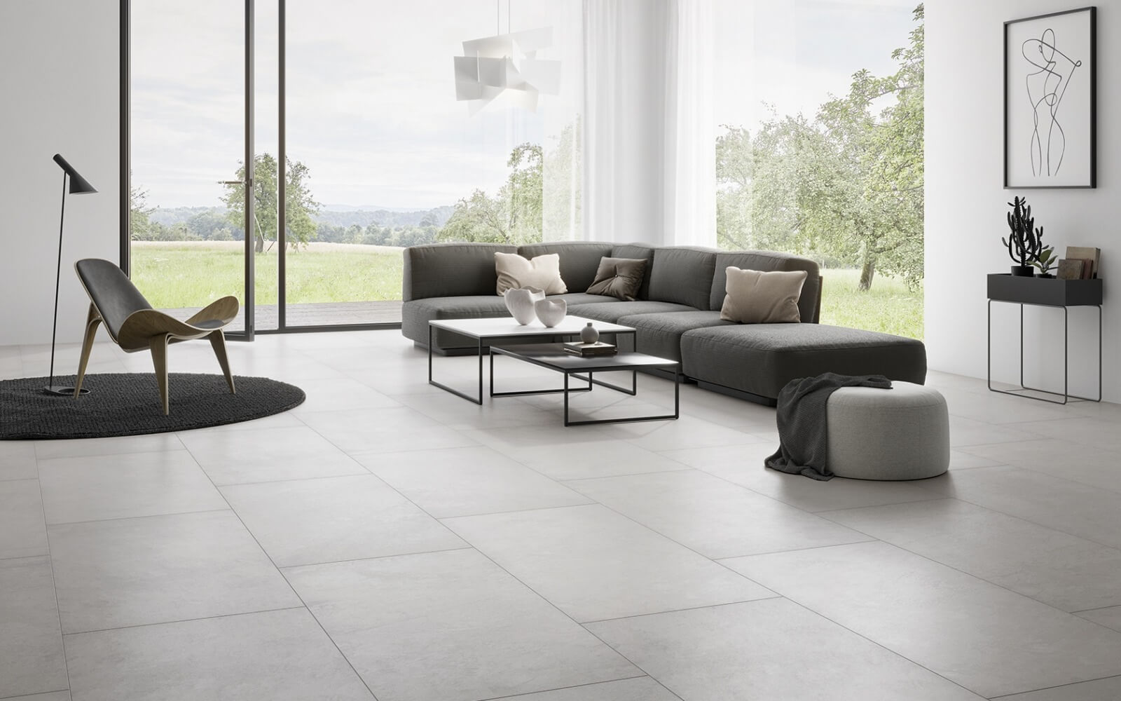 Grohn 60x120 Jive Hellgrau WAND + BODEN Fliesen Stein-Beton-Optik
