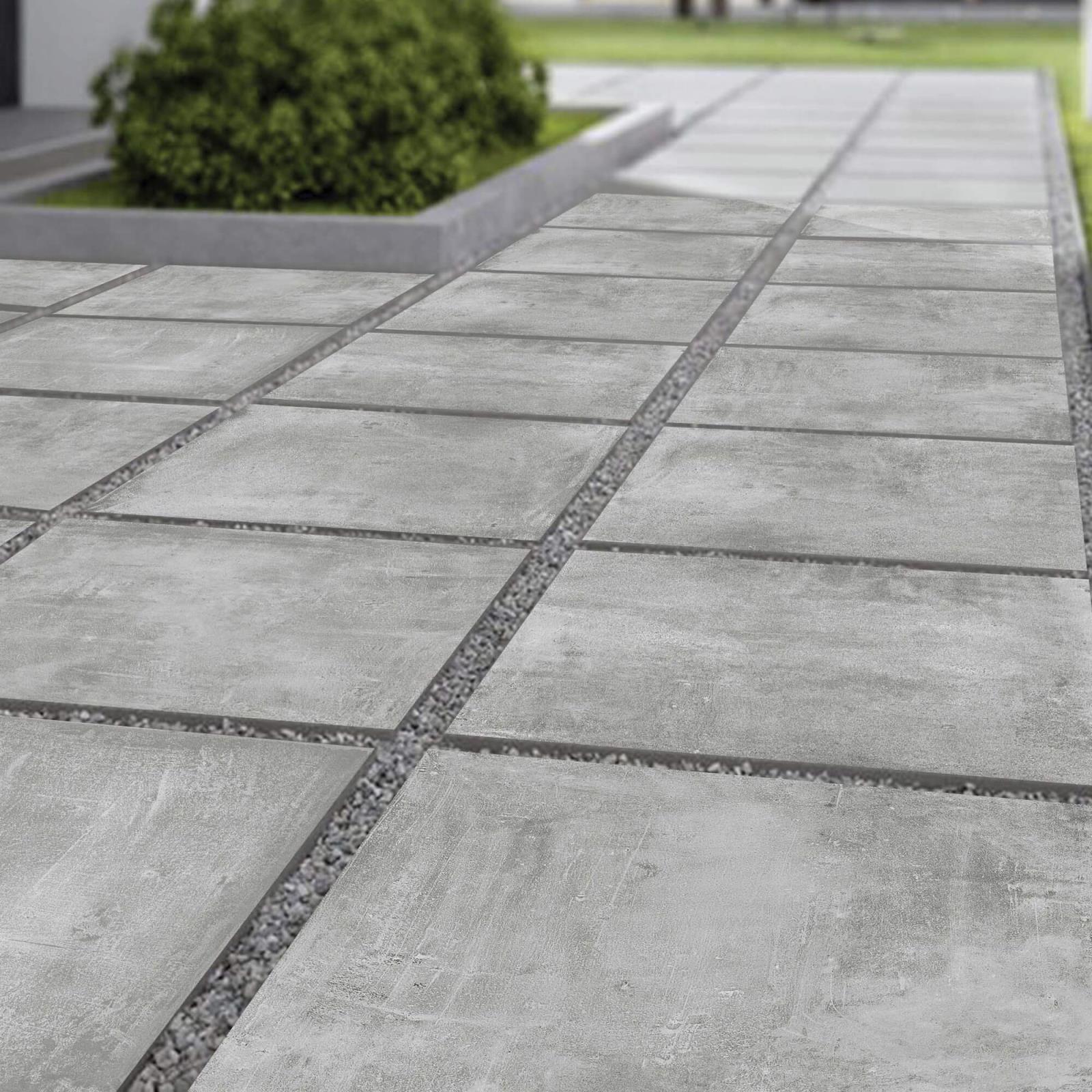 Terrassenplatten Nordceram 60x60 BETONOPTIK Uphill HELLGRAU