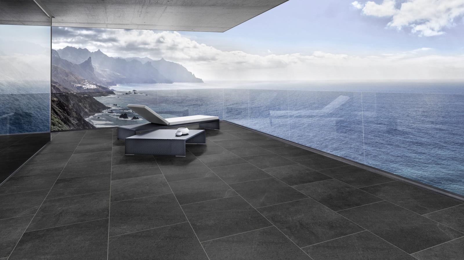 Gepadi 90x90 Nexos Stone 20 anthrazit matt Terrassenplatte Steinoptik