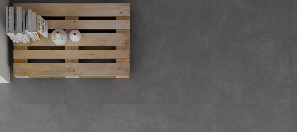 Fliesen Wand+Boden Interbau 80x80 BETONOPTIK STEINOPTIK STAHLOPTIK Detroit IRON BLACK