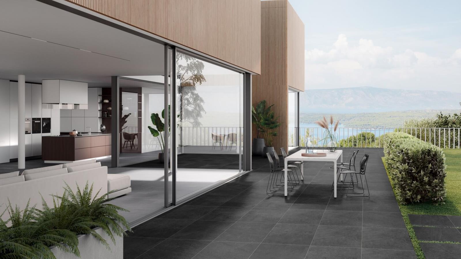 Gepadi 90x90 Nexos Stone 20 anthrazit matt Terrassenplatte Steinoptik
