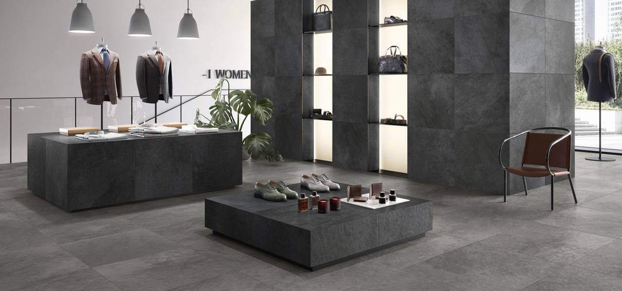 Villeroy & Boch 60x60 Atlanta Night Grey Wand-Boden-Fliesen Stein-Optik