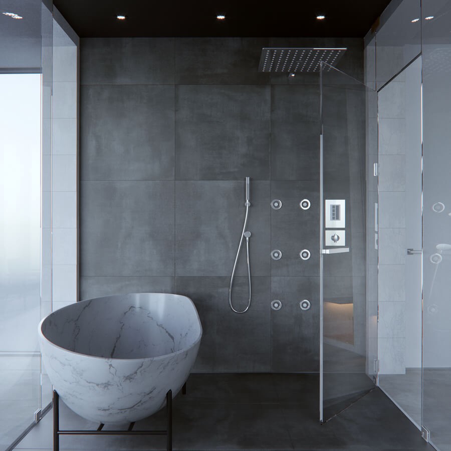Fliesen Wand+Boden Villeroy & Boch 60x60 BETONOPTIK Spotlight ANTHRAZIT