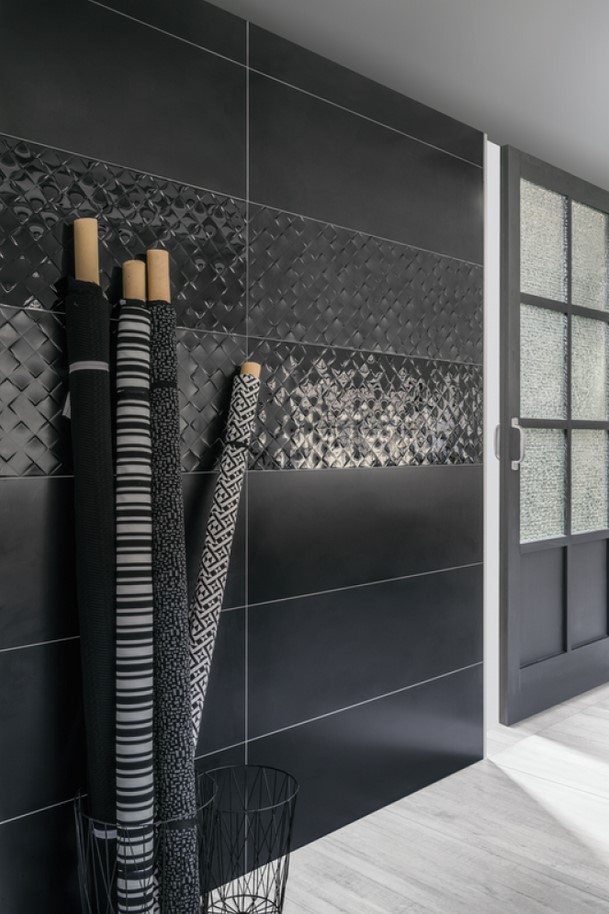 Villeroy & Boch 40x120 Monochrome Magic Excellence Uni Schwarz matt Dekorfliese