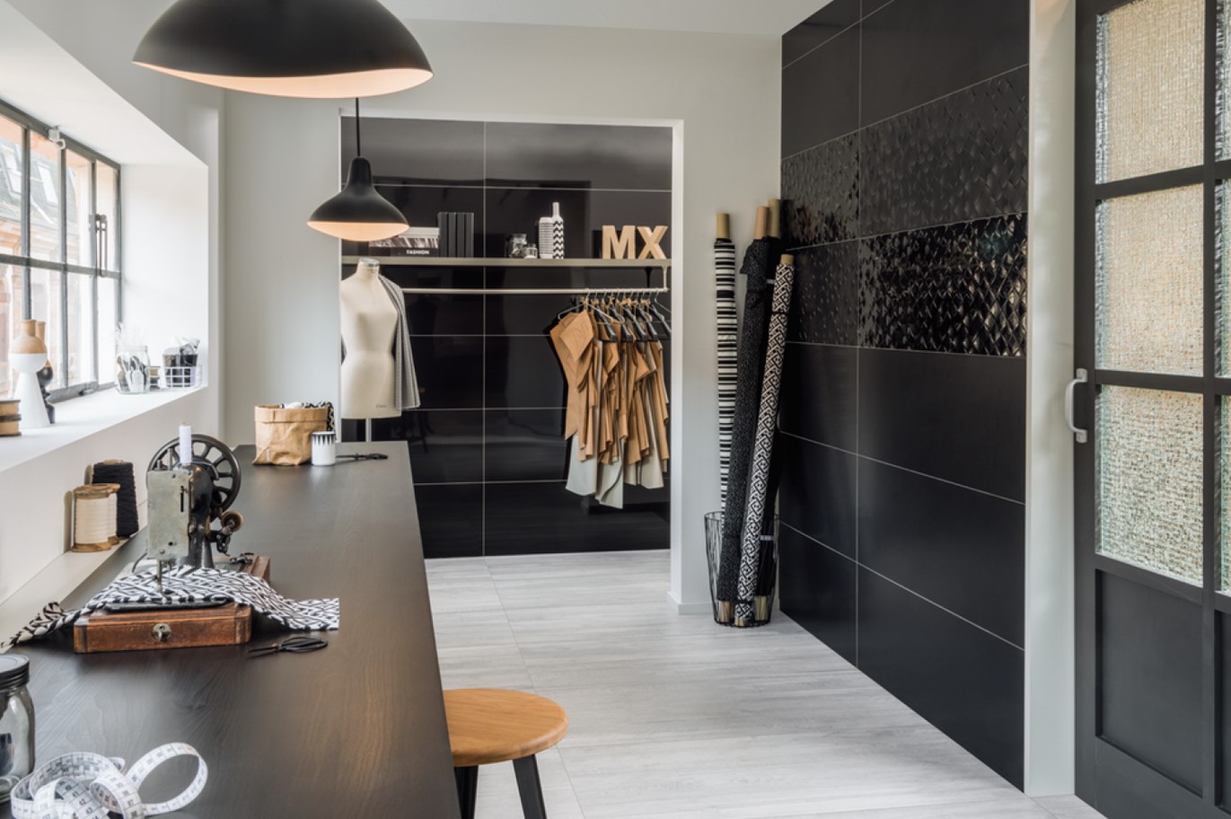 Villeroy & Boch 40x120 Monochrome Magic Excellence Uni Schwarz matt Dekorfliese