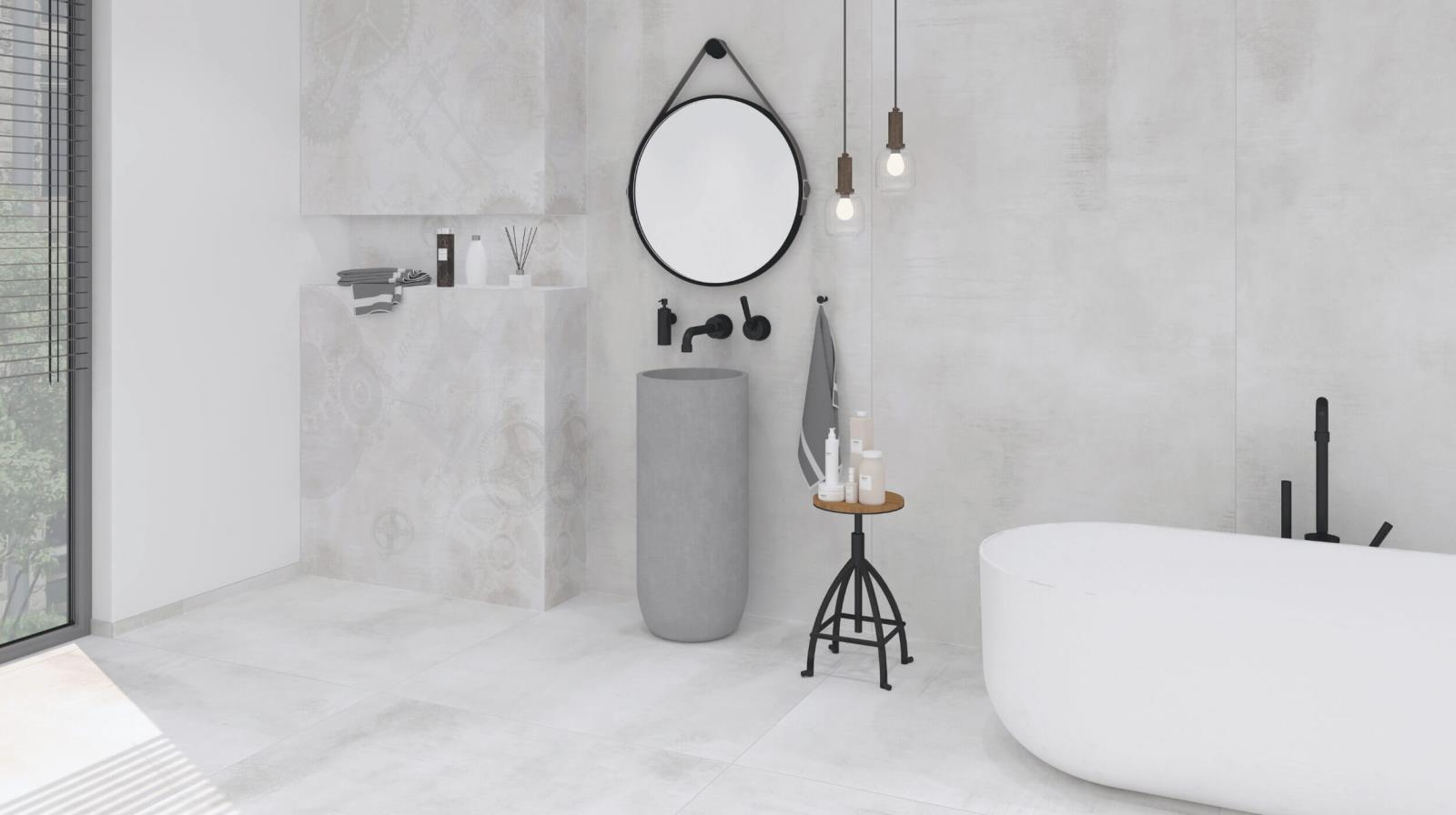 Interbau 120x120 Detroit Nickel White BODEN-WAND-Fliesen Stein-optik