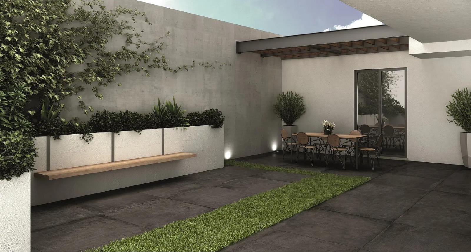 Gepadi 100x100x2 Nexos Anthrazit Matt Outdoor Beton-Stein-Stahloptik