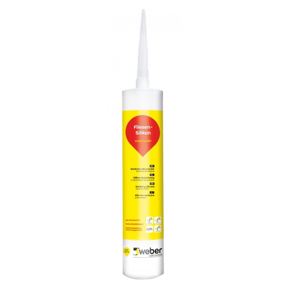 Sanitär Silikon weber.fug 880 ZEMENTGRAU 310ml Kartusche schimmelpilzhemmend