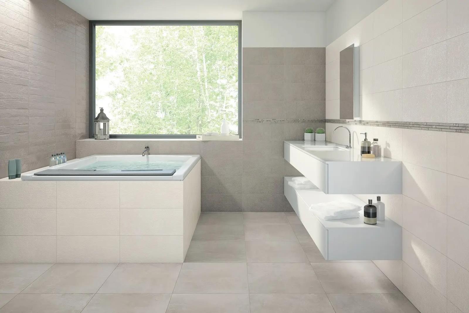 Interbau 80x80 Dayton greige Fliesen Wand+Boden BETONOPTIK STEINOPTIK