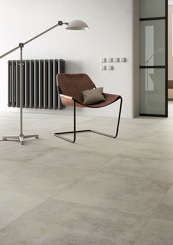 Mileo24 IND 60x60x0,6 Full-Moon light grey BODEN-WAND-Fliesen Stein-Beton-optik