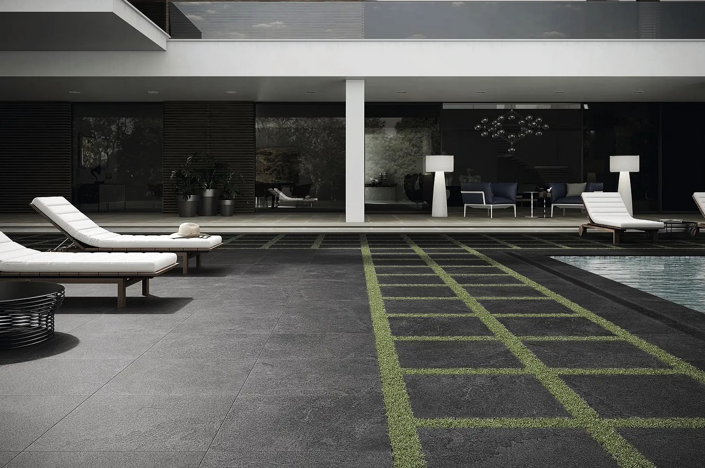Gepadi 100x100x2 Nexos STONE Anthrazit Matt Outdoor Beton-Stein-Stahloptik