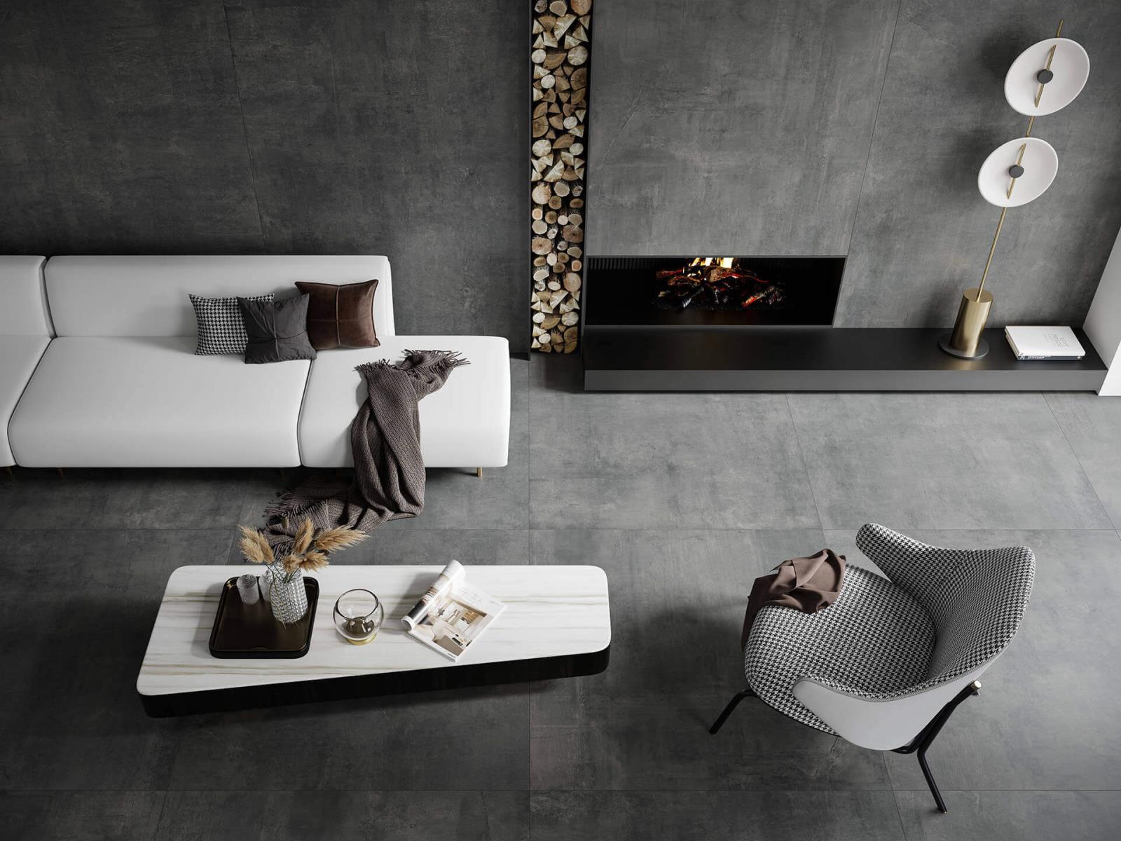 Fliesen Wand+Boden Mileo24 120x60 Big-Stone Anthrazit