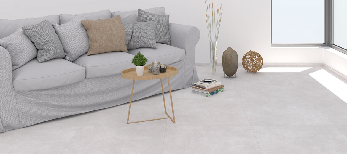 MILEO24 IND 120x120x0,6  Big-Stone II hellgrau Wand- und Bodenfliese WAND + BODEN Fliesen Stein-Beton-Optik