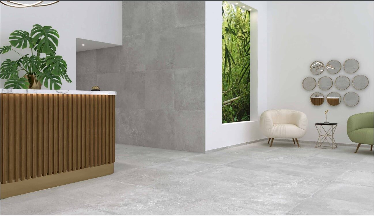 Fliesen Interbau 80x80 Catwalk Grey Feinsteinzeug Beton-Steinoptik II. Sorte