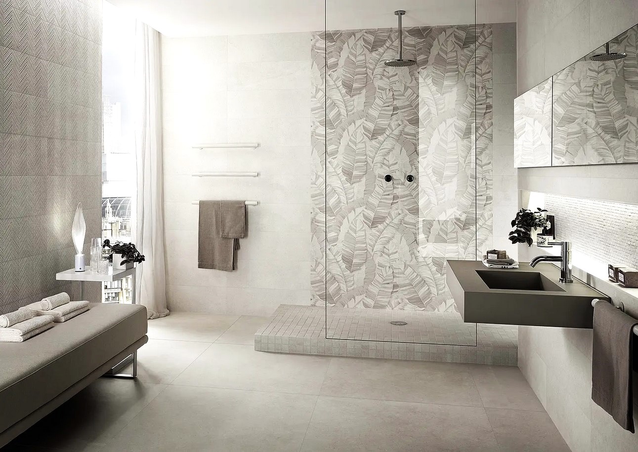 Interbau 120x120 Columbia White Cream Wand-Bodenfliesen Stein-Betonoptik Feinsteinzeug Rektifiziert