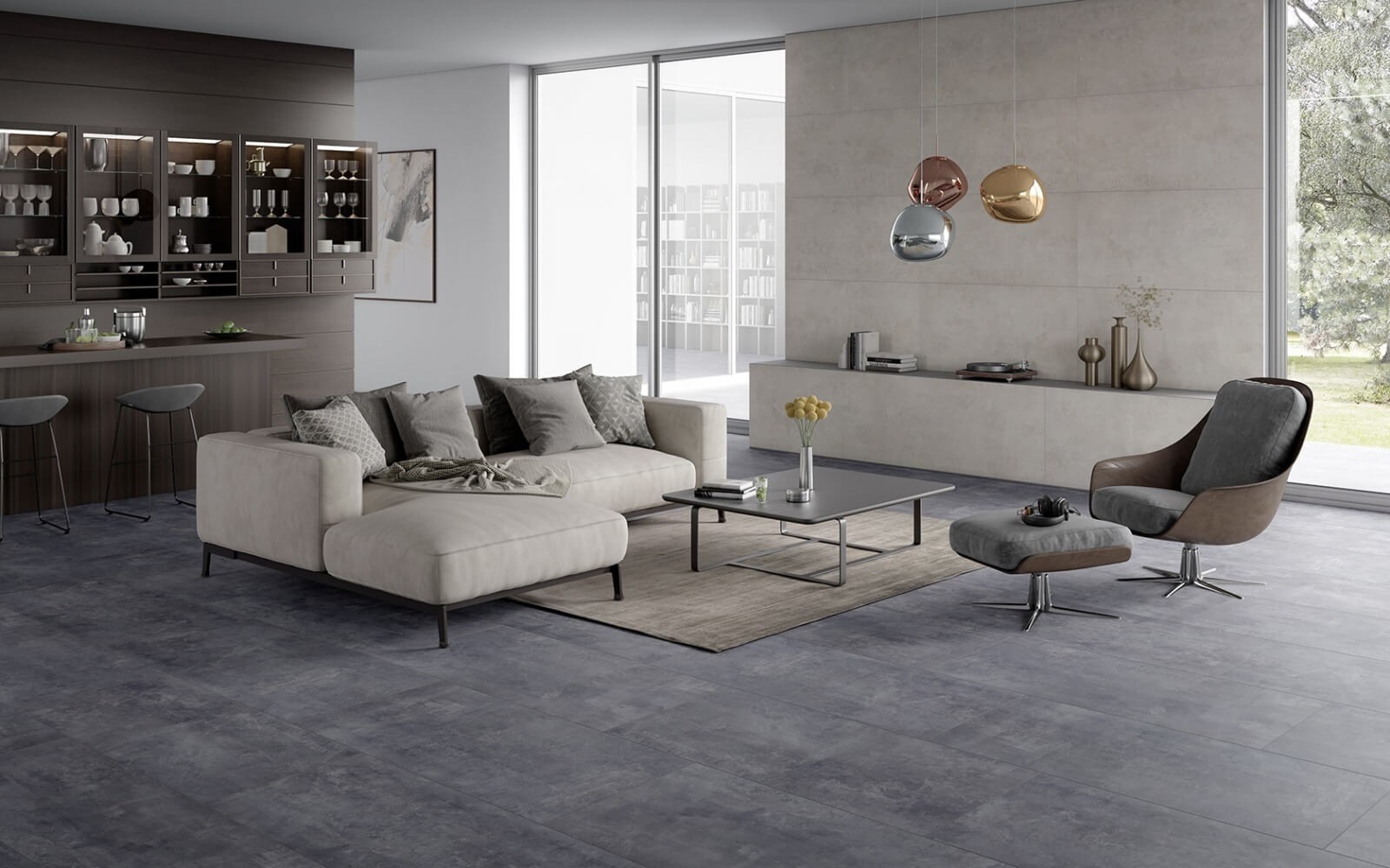 Fliesen Wand+Boden Steuler Design 60x120 BETONOPTIK Milestone ANTHRAZIT