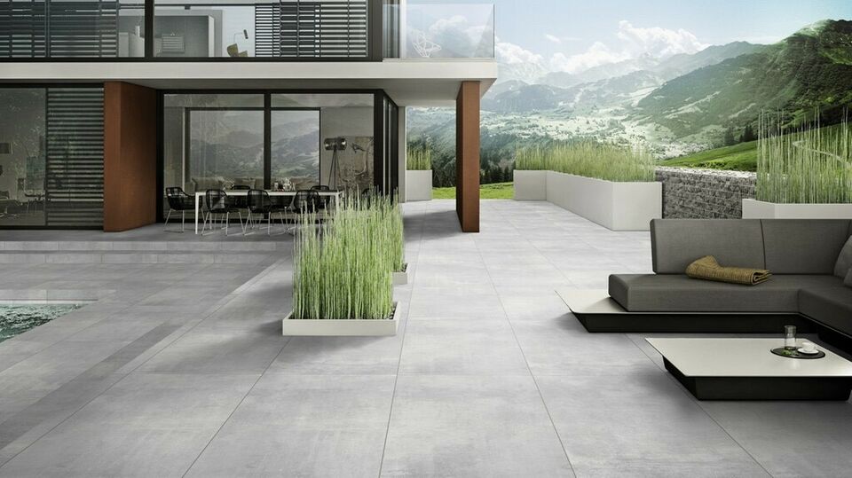 Terrassenplatten GEPADI 60x120 BETONOPTIK STEINOPTIK STAHLOPTIK Nexos GRAU MATT