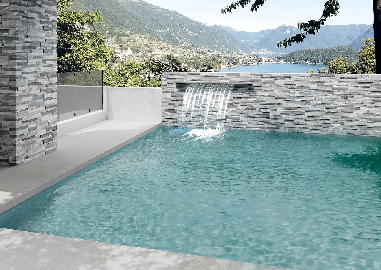 Terrassenplatten GEPADI 100x100x2 Absolute Grau matt Beton-Stein-Stahloptik Rektifiziert
