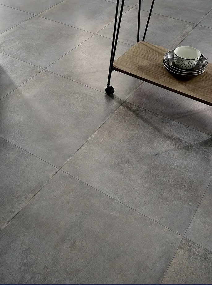 RAK Ceramics 75x75 Surface Mid Grey Lapato anpoliert Steinoptik Rektifiziert