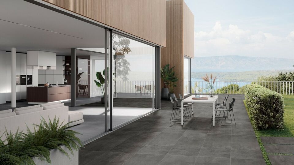 Terrassenplatten GEPADI 60x120 BETONOPTIK STEINOPTIK STAHLOPTIK Nexos ANTHRAZIT MATT