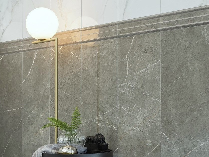 Villeroy & Boch 30x90 Marmochic Excellence Deep Pearl glänzend Fliesen Steinoptik