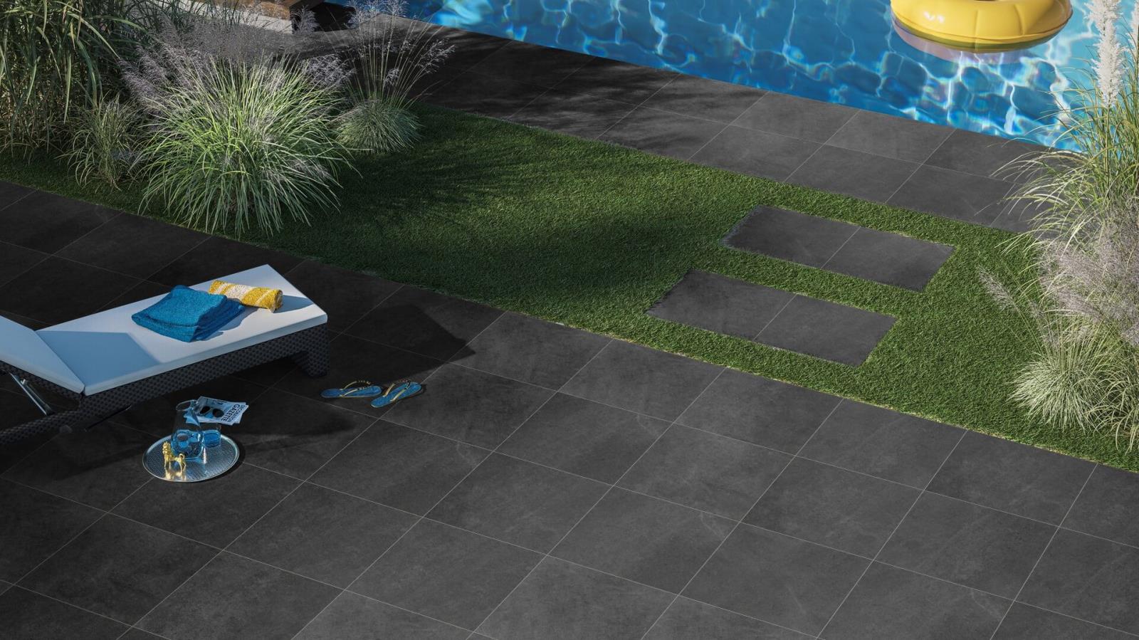 Gepadi 90x90 Nexos Stone 20 anthrazit matt Terrassenplatte Steinoptik