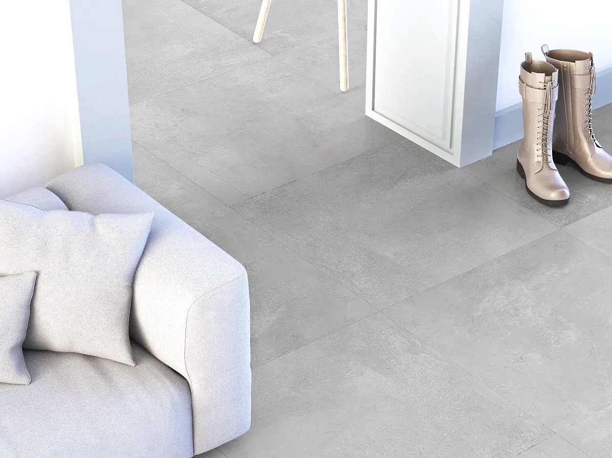 Fliesen Interbau 80x80 Columbia Light Grey Wand+Boden Steinoptik