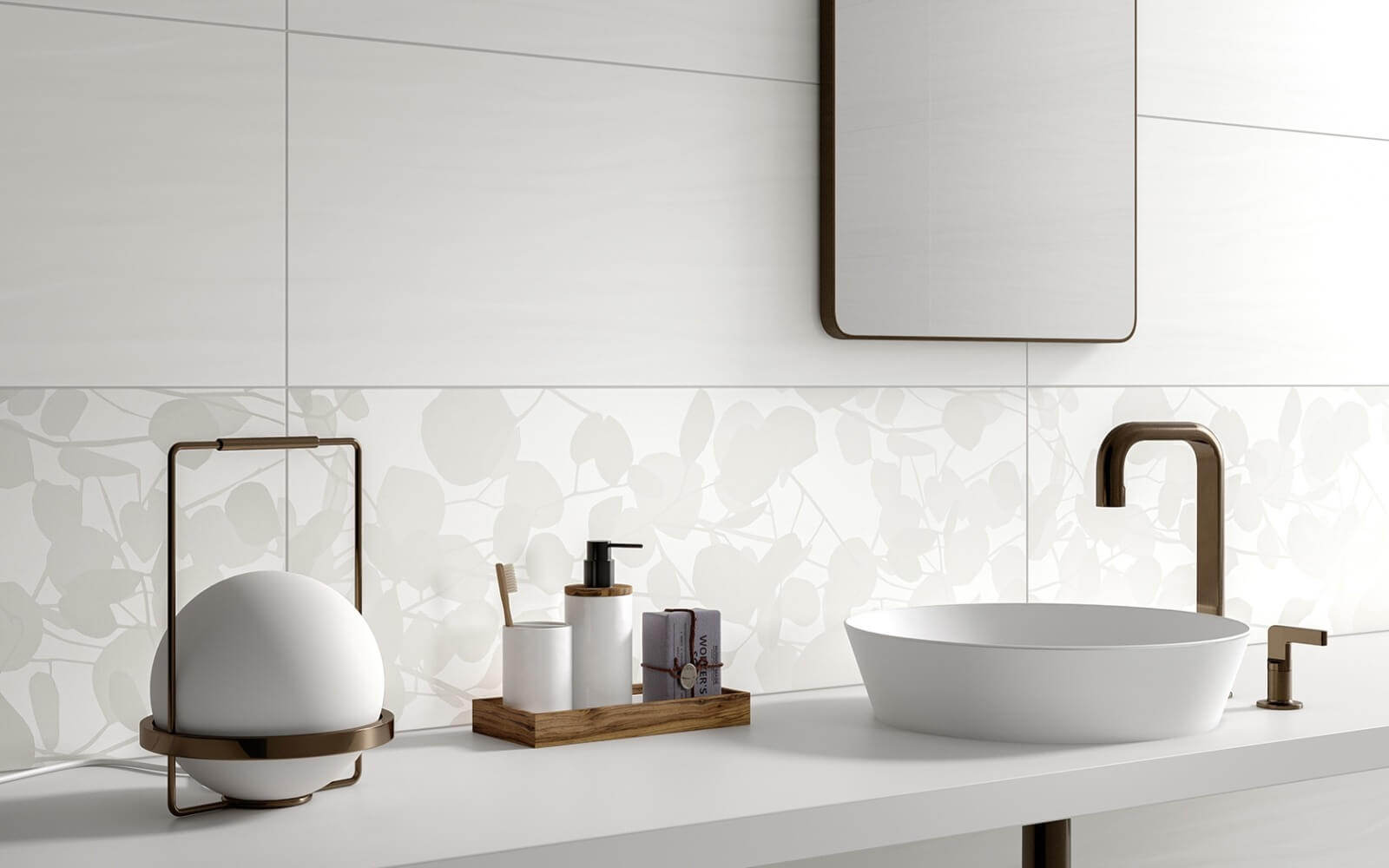 Steuler 40x120 Pure White Glätzend Boden-Wand-Fliese Stein-Optik