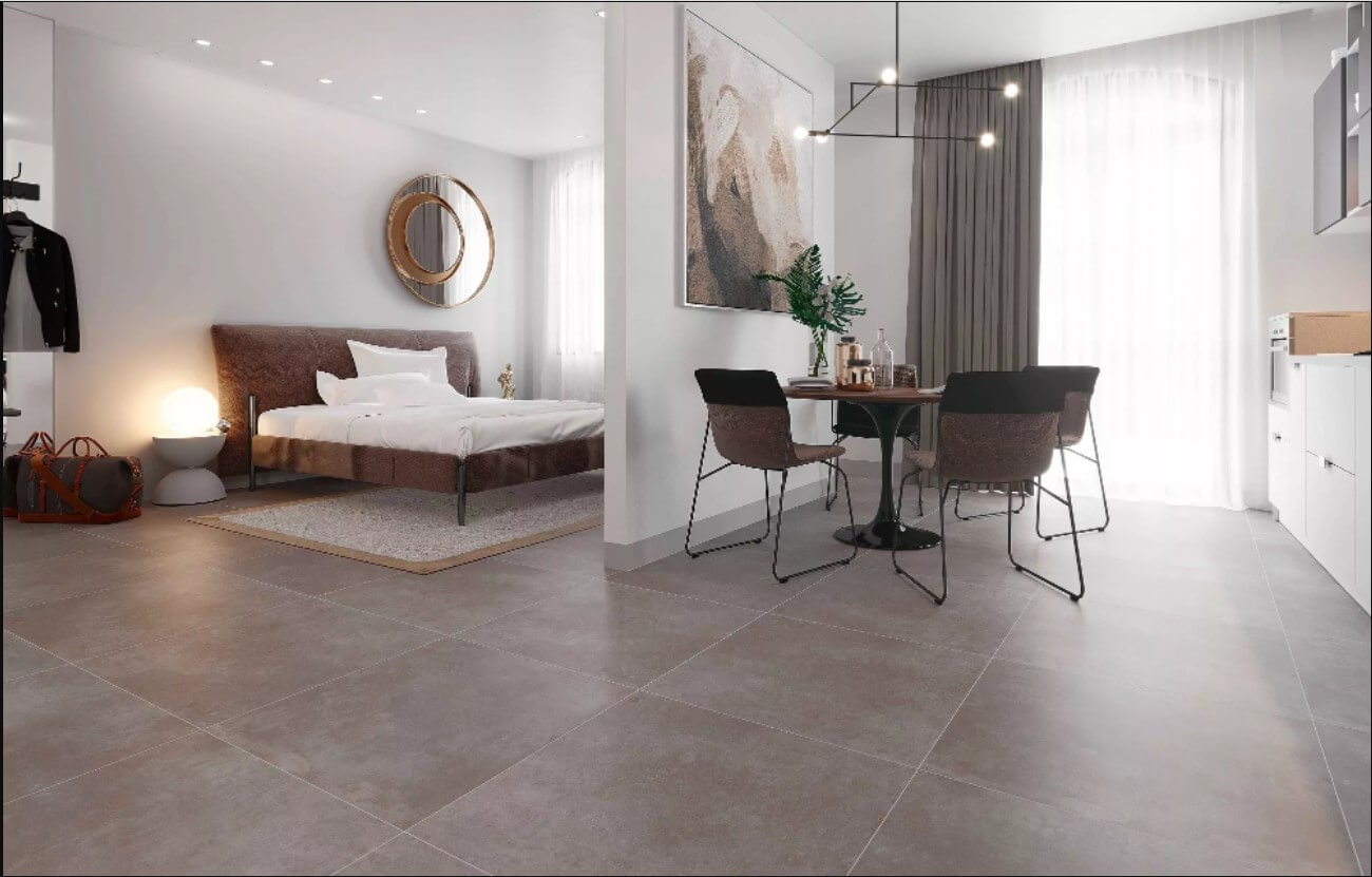 Mileo24 60x60 Anthrazit BODEN-WAND-Fliesen Stein-Beton-optik