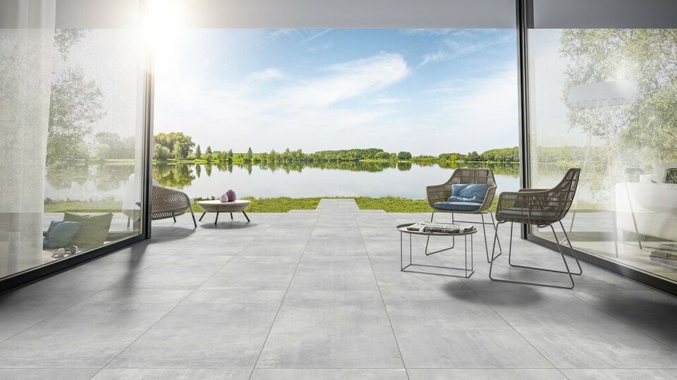 Terrassenplatten GEPADI 60x120 BETONOPTIK STEINOPTIK STAHLOPTIK Nexos GRAU MATT