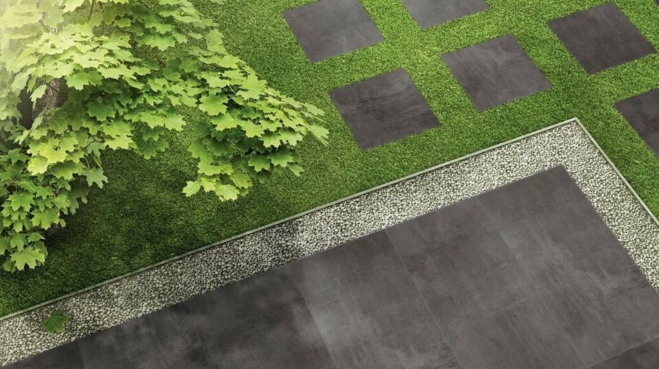 Gepadi 100x100x2 Nexos Anthrazit Matt Outdoor Beton-Stein-Stahloptik
