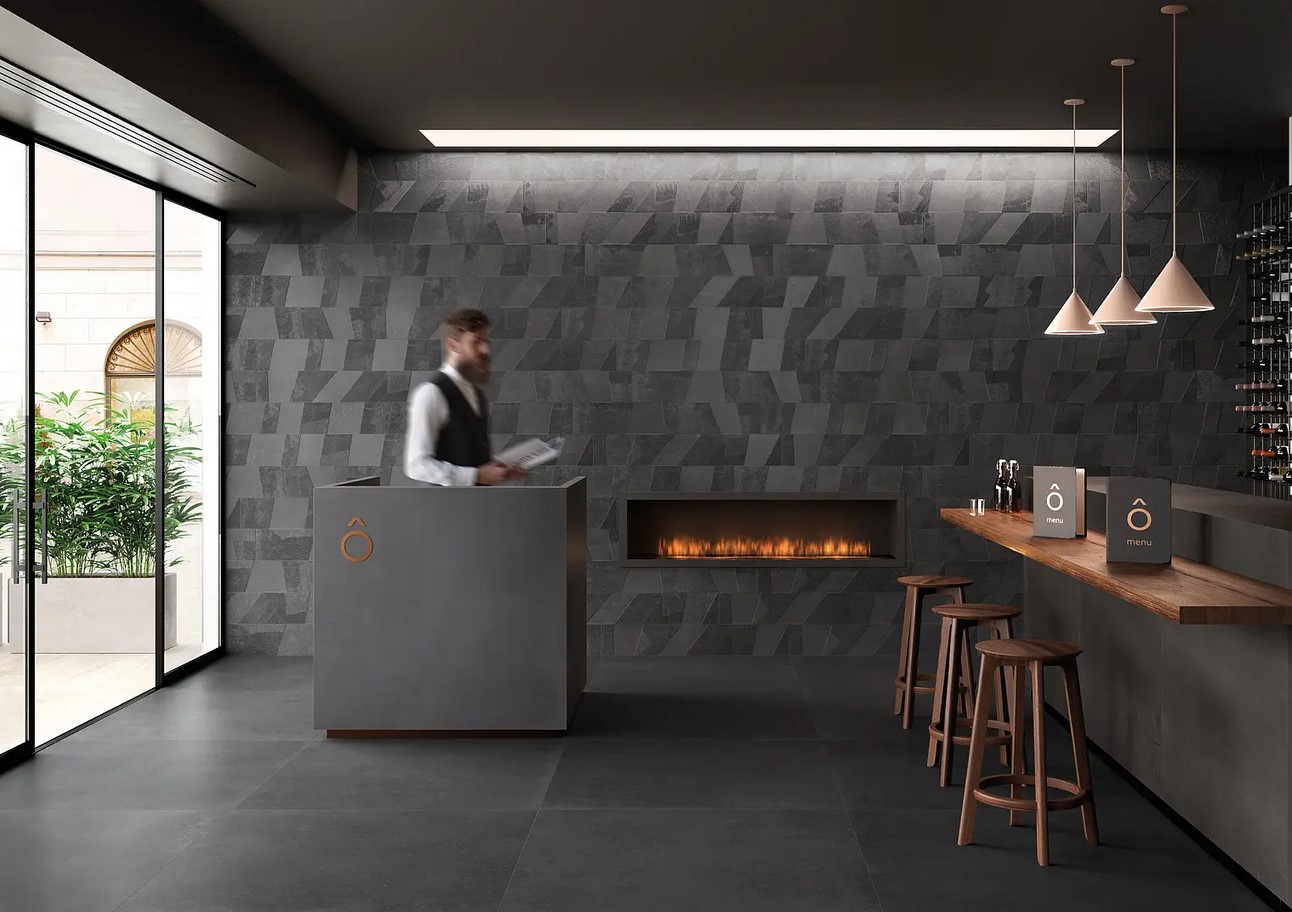 RAK Ceramics 75x75 Surface Night Lapato anpoliert Steinoptik Rektifiziert