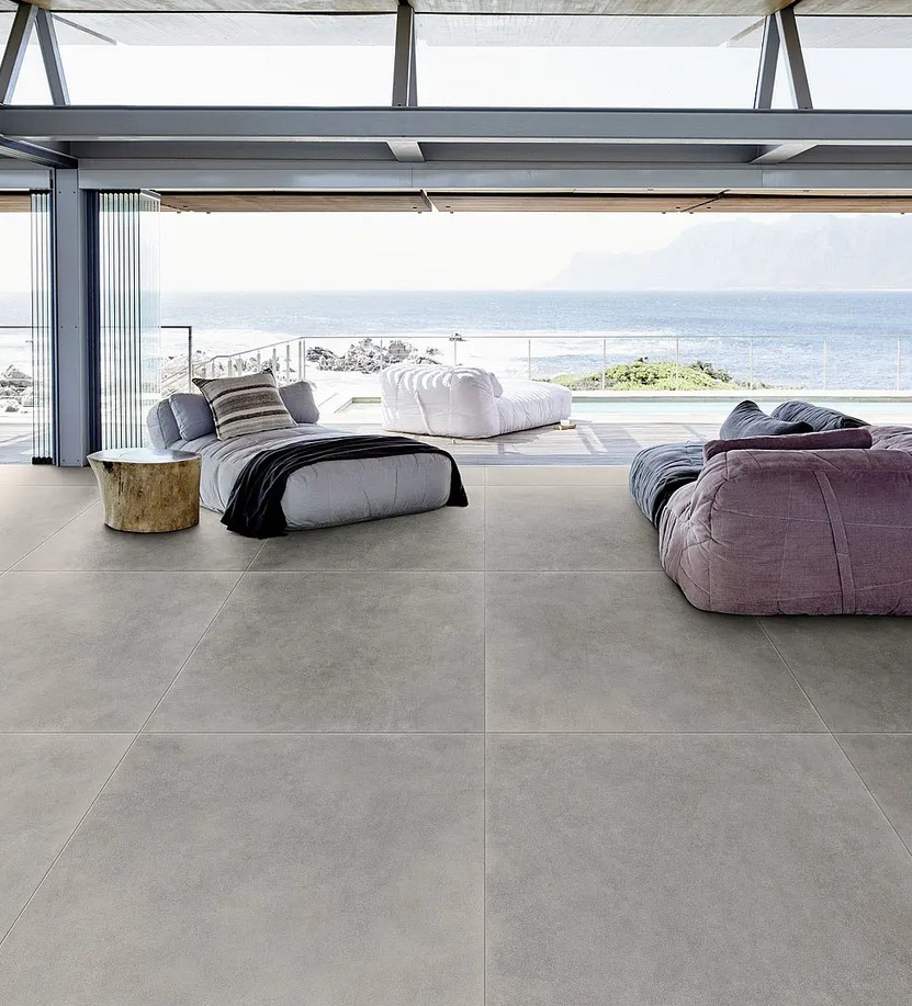 Terrassenplatten Gepadi 100x100x2 Nexos Stone Grau matt Beton-Stein-Stahloptik Feinsteinzeug