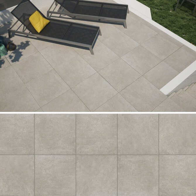 Grohn 60x60 Seattle Beige TERRASSENPLATTEN Beton-optik