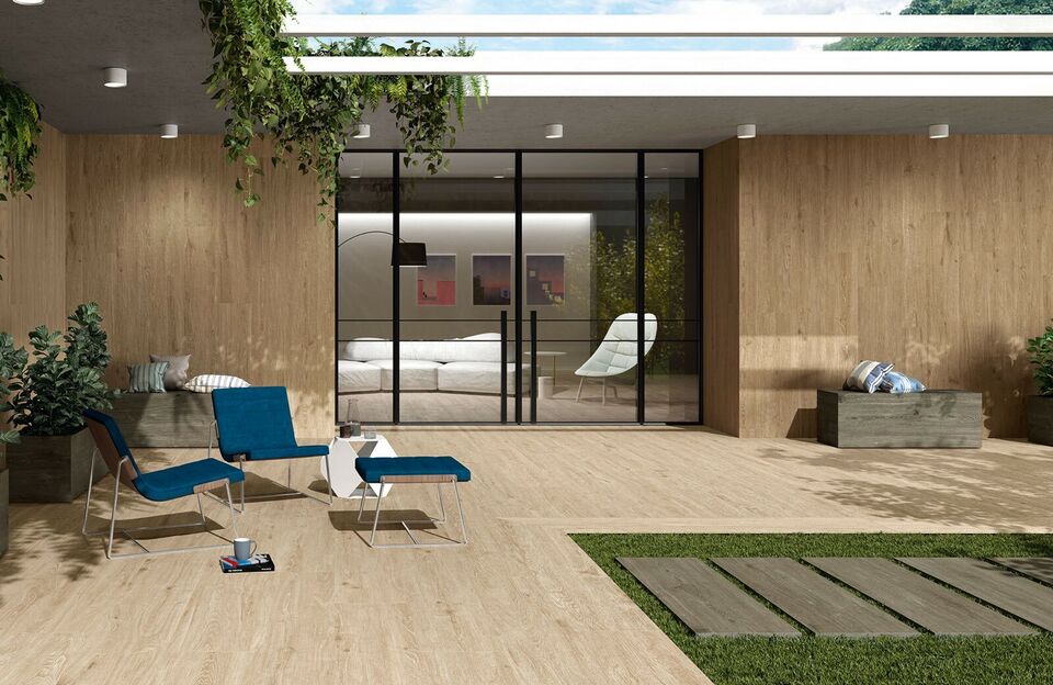 Terrassenplatten NOVABELL 30x180 HOLZOPTIK Eiche NATUR